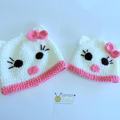 Crochet hat, Kitty, Crochet Kitty h..