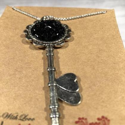 Cabochon Necklace, Key Necklace, Key To Your..
