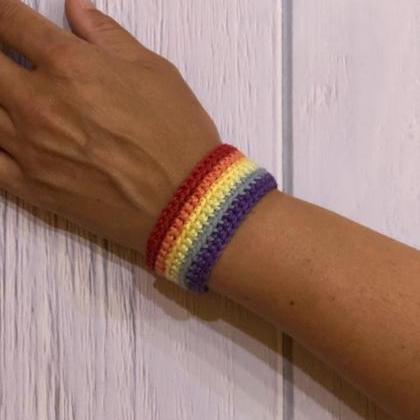 Crochet Bracelet - Rainbow Bracelet - Simple..