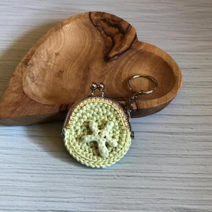 Crochet Purse Green Keychain Sea Se..