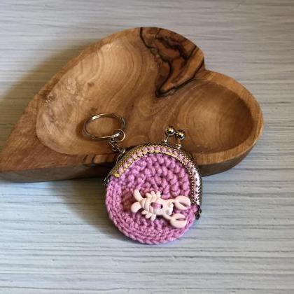 Crochet Purse Pink Keychain Sea Sea..