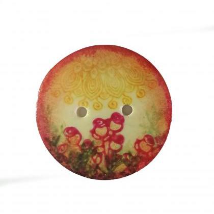 Poylmer Clay Button - Roses - 3cm (..