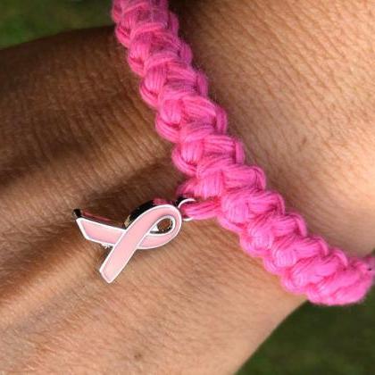 Crochet Bracelet - Limited Edition - Pink Bow-..