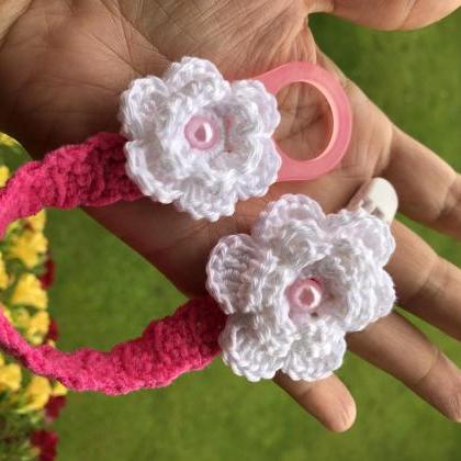 Pacifier Holder - Crochet Pacifier Holder - Baby..