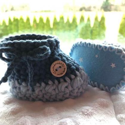 Crocheted Slippers - Cotton - Crochet - Baby Gift..