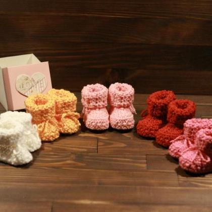 Crocheted Slippers - Soft Wool Yarn (baby..