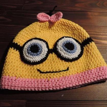 Crochet Hat, Minion Girl