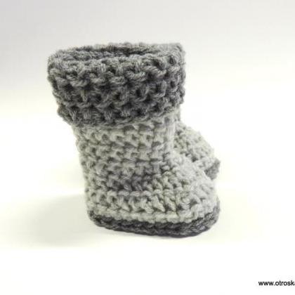 Crocheted Set, Booties With Hat