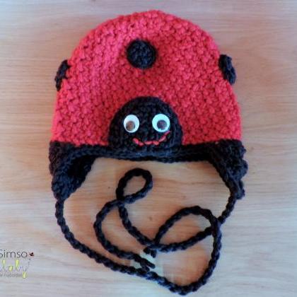 Crochet Hat, Ladybug Red Hat, Ladybug Costume Hat,..
