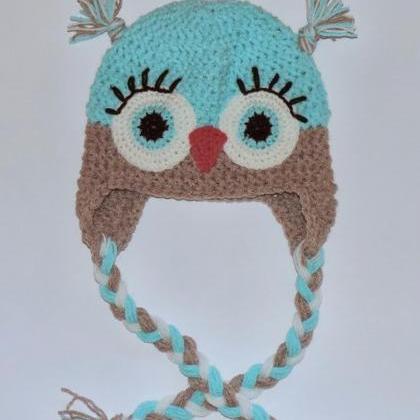 Crochet Hat, Owl, Baby Owl Hat, Boys Owl Hat, Boys..
