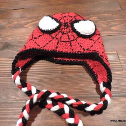 Crochet Hat, Spiderman, Spiderman Costume Hat,..