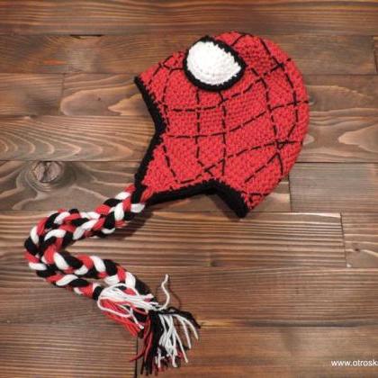 Crochet Hat, Spiderman, Spiderman Costume Hat,..