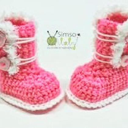 Crocheted slippers - soft wool yarn..