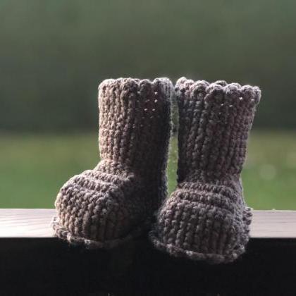 Crocheted Slippers - Soft Wool Yarn - Booth..