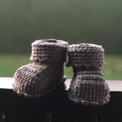 Crocheted slippers - soft wool yarn..