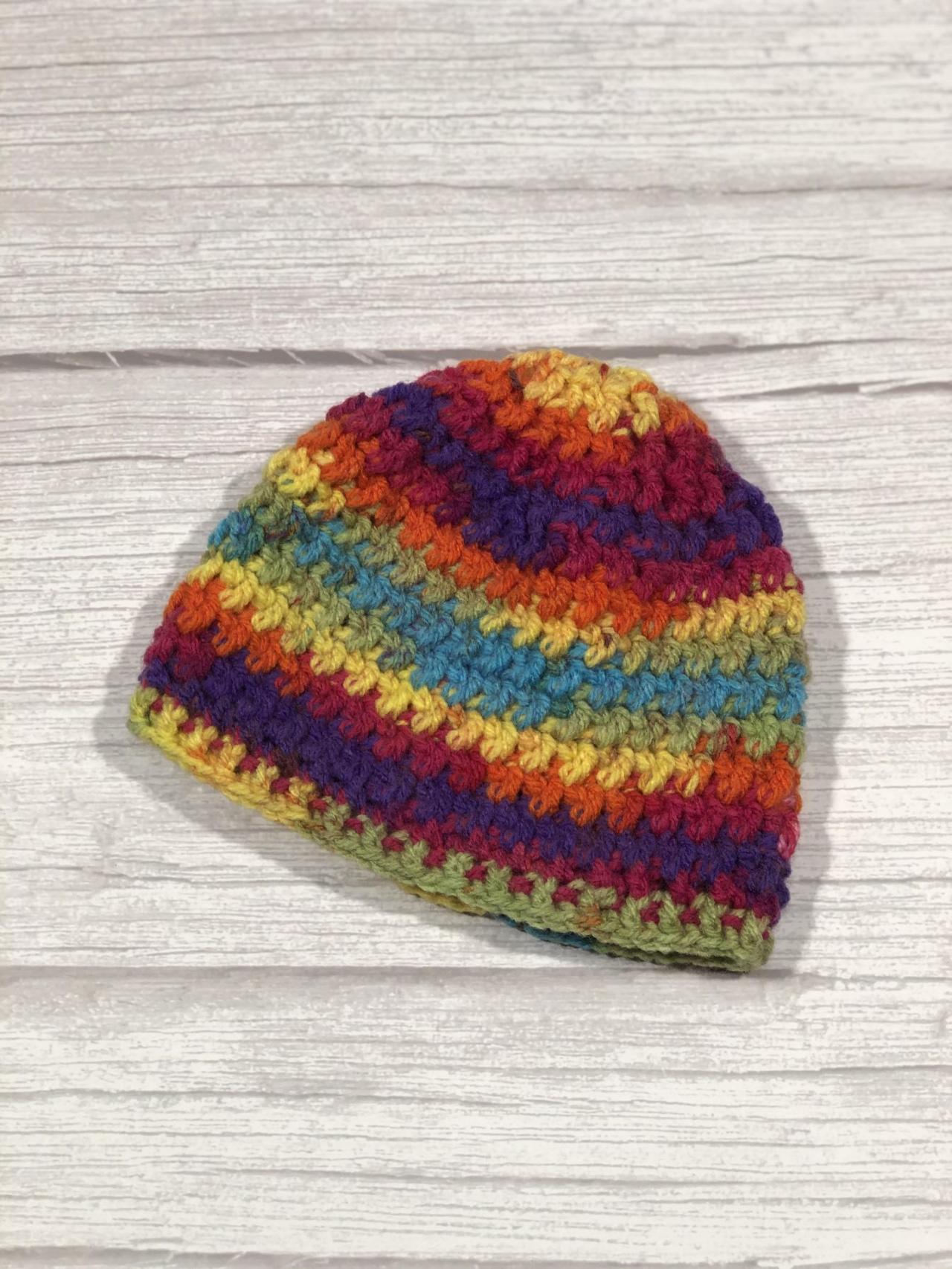 Crochet hat, Child hat, Teen hat, Colorful , Unique 019