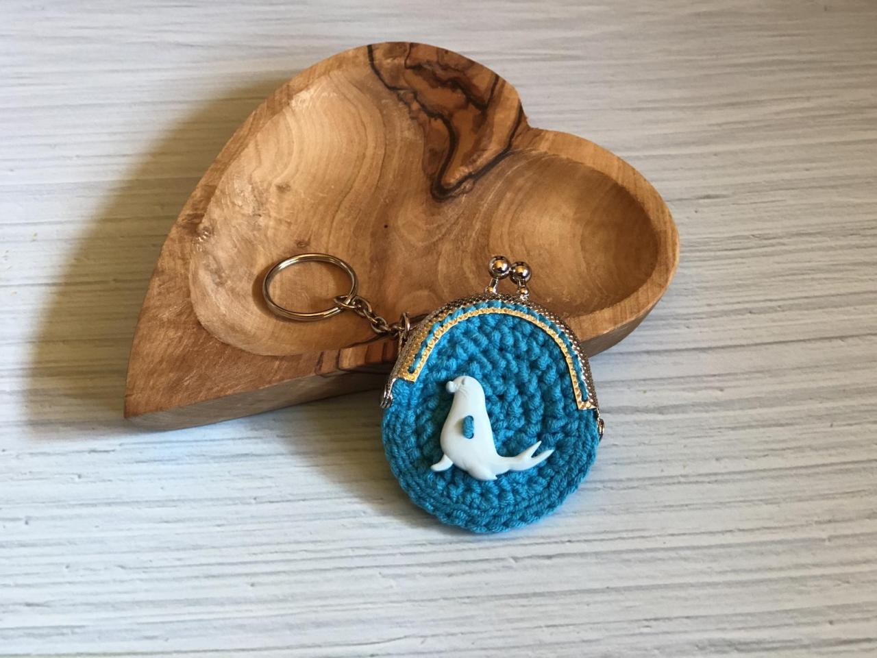 Crochet Purse Blue Keychain Sea Seaedition