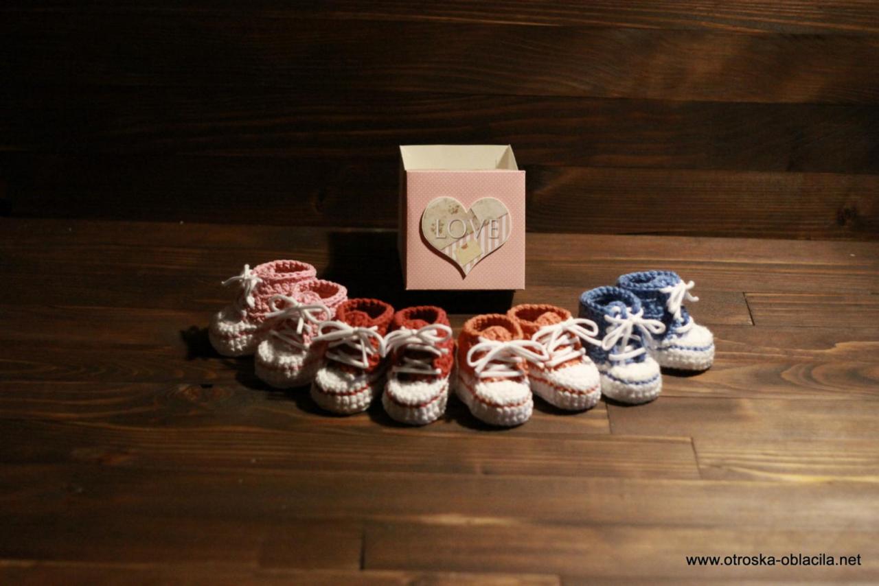 Baby Booties, Sneakers, Crochet All Star, Baby Shower Gift, Newborn Gift, Baby Girl, Baby Boy, First Shoes With Name
