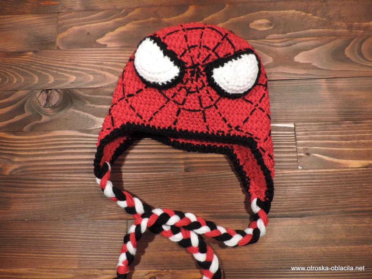 Crochet Hat, Spiderman, Spiderman Costume Hat, Newborn Hat, Children Costume, Photo Prop Costume