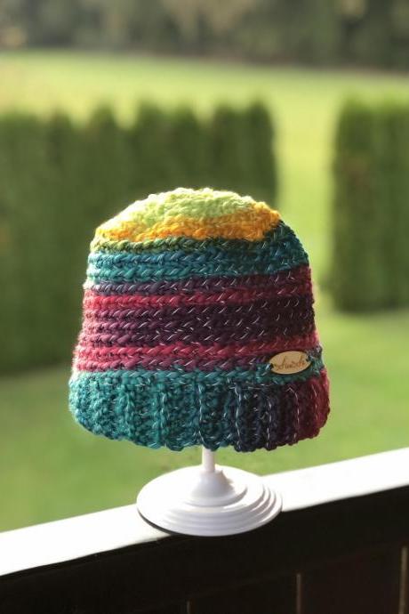 Crochet hat, Child hat, Teen hat, Colorful , Unique 002