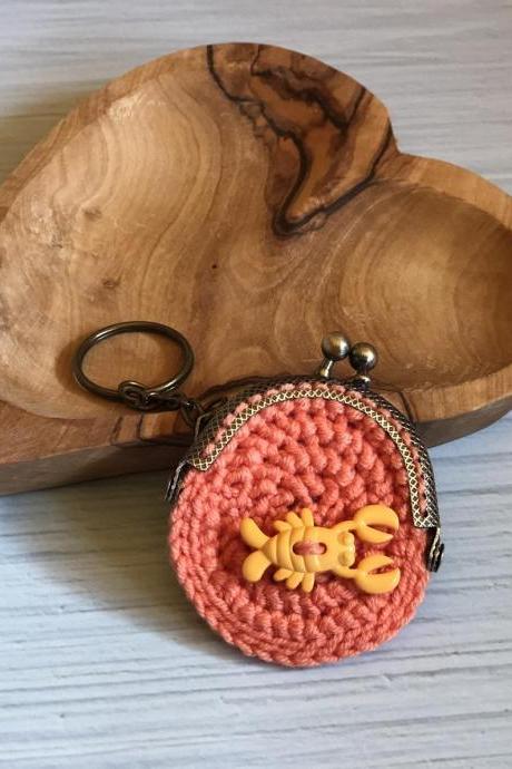 Crochet Purse Orange Keychain Sea Seaedition
