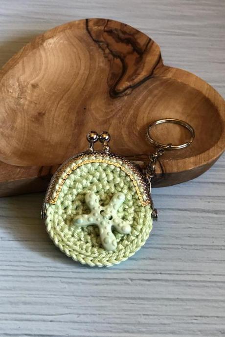 Crochet Purse Green Keychain Sea Seaedition