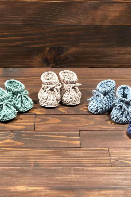 Crocheted slippers - Organic Cotton - Limited Edition - New - Newborn Baby - Baby Gift