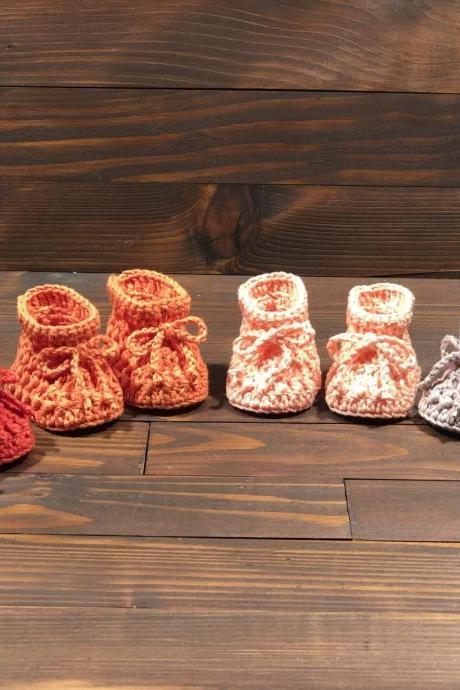 Crocheted slippers - Organic Cotton - Limited Edition - New - Newborn Baby - Baby Gift