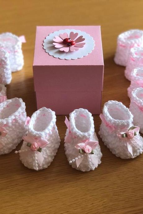 Confetti - Handmade Box - Guests Gift- Christening - Cotton - Crochet - Baby gift - Baby Confetti