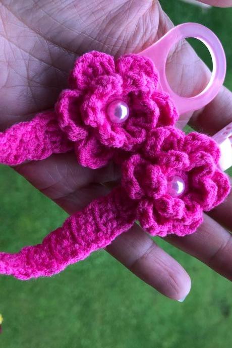 Pacifier Holder - Crochet Pacifier Holder - Baby Pacifier Holder - Hot Pink