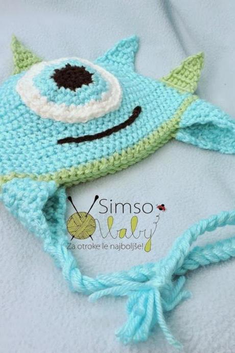 Crochet Hat, Monster, Crochet Monster Hat, Baby, Toddler, Handmade, Monster Inspired